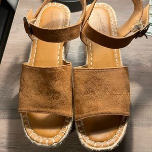 Brown platform shoes